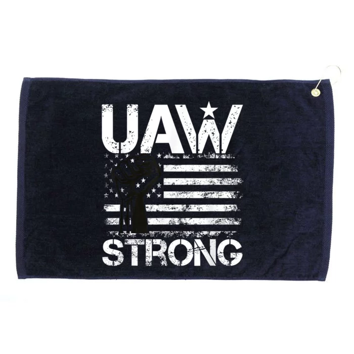 UAW Strike USA Flag Red United Auto Workers Picket Sign Grommeted Golf Towel