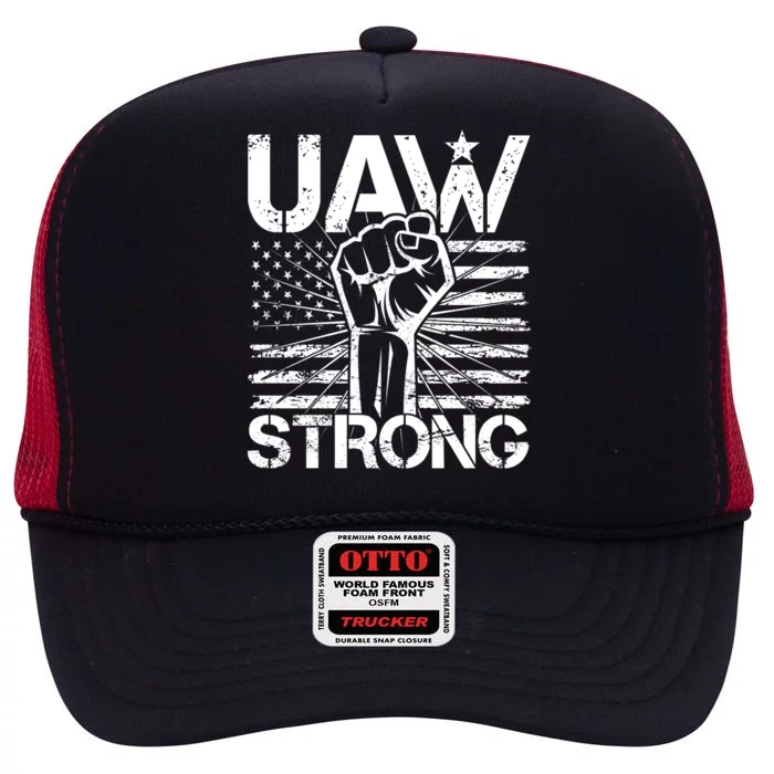 UAW Strong United Auto Workers Strike High Crown Mesh Trucker Hat