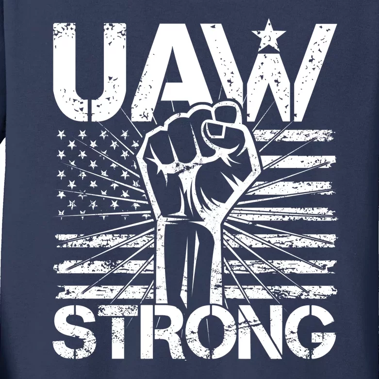 UAW Strong United Auto Workers Strike Kids Long Sleeve Shirt