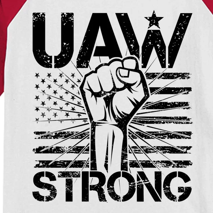 UAW Strong United Auto Workers Strike Kids Colorblock Raglan Jersey