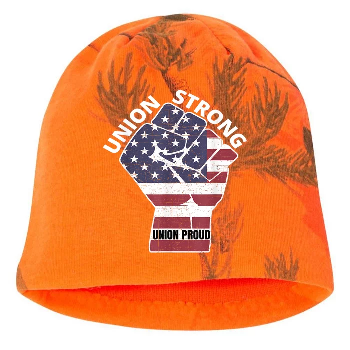 Union Strong Union Proud Labor Day Kati - Camo Knit Beanie