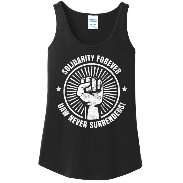 UAW Strong UAW Proud Union Pride UAW Laborer Worker Ladies Essential Tank