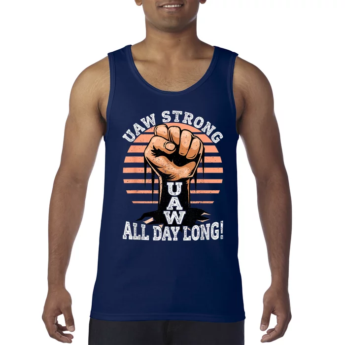 UAW Strong UAW Proud Union Pride UAW Laborer Worker Tank Top