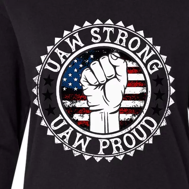 UAW Strong UAW Proud Union Pride UAW Laborer Worker Womens Cotton Relaxed Long Sleeve T-Shirt