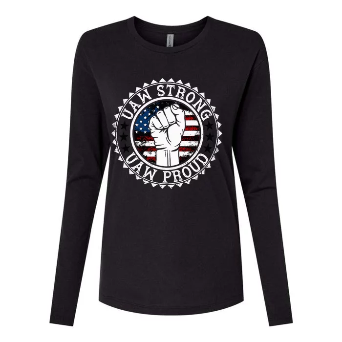 UAW Strong UAW Proud Union Pride UAW Laborer Worker Womens Cotton Relaxed Long Sleeve T-Shirt