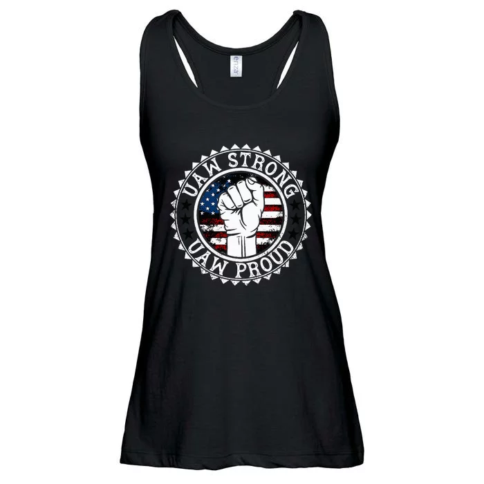 UAW Strong UAW Proud Union Pride UAW Laborer Worker Ladies Essential Flowy Tank