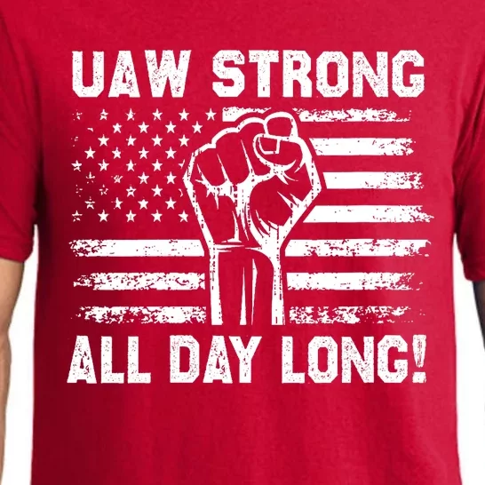 UAW Strike USA Flag Red United Auto Workers Picket Sign Pajama Set