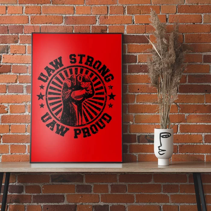 Uaw Strike United Auto Workers Union Uaw Strong Red Poster