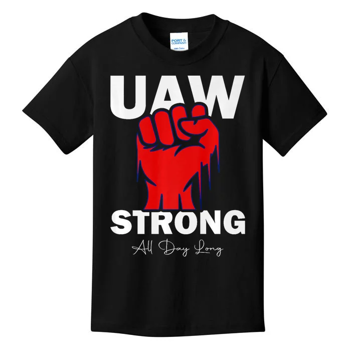 UAW Strong UAW Proud United Auto Workers UAW Strike Kids T-Shirt