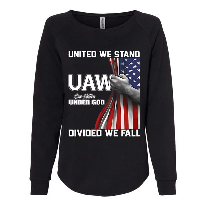 UAW Strong United We Stand Proud Union UAW Red Womens California Wash Sweatshirt