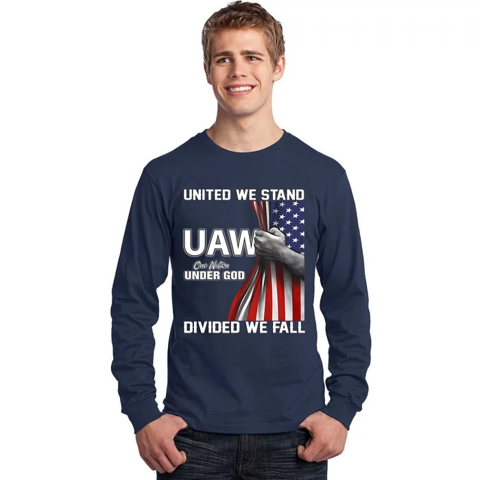 UAW Strong United We Stand Proud Union UAW Red Tall Long Sleeve T-Shirt