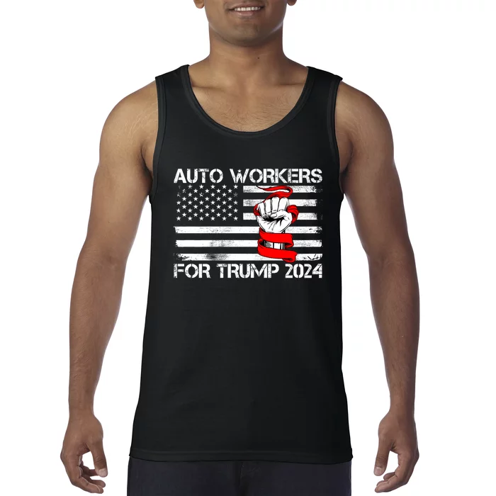 Uaw Strong Uaw Proud Union Pride Auto Workers For Trump Tank Top