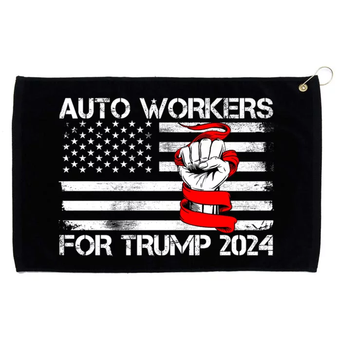 Uaw Strong Uaw Proud Union Pride Auto Workers For Trump Grommeted Golf Towel