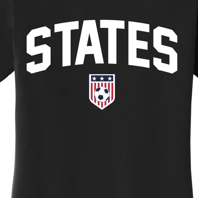 States United USA Soccer Flag American Flag Football Jersey Women's T-Shirt