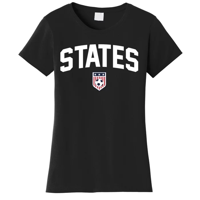 States United USA Soccer Flag American Flag Football Jersey Women's T-Shirt