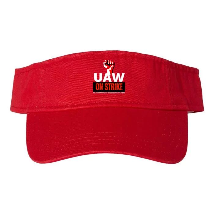 Uaw Strike United Auto Workers Union Strike Gift Walkout Red Valucap Bio-Washed Visor