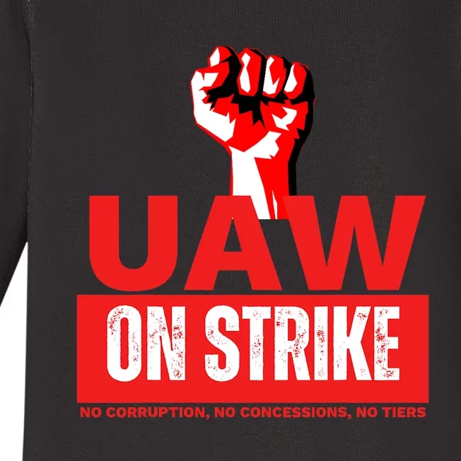 Uaw Strike United Auto Workers Union Strike Gift Baby Long Sleeve Bodysuit