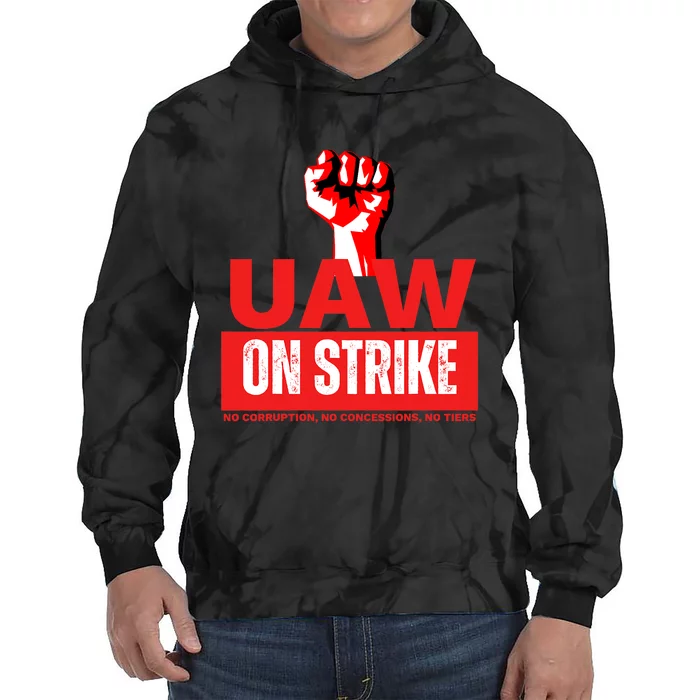 Uaw Strike United Auto Workers Union Strike Gift Tie Dye Hoodie