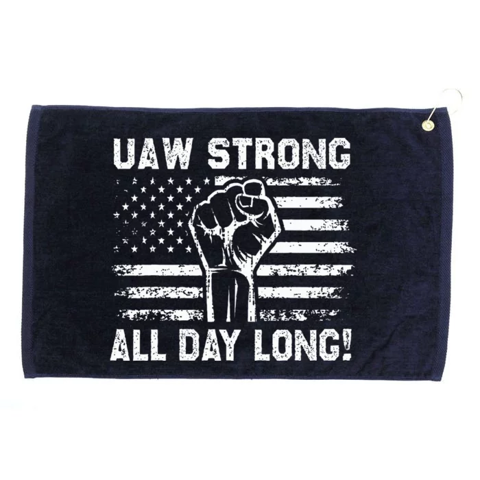 UAW Strike USA Flag Red United Auto Workers Picket Sign Grommeted Golf Towel