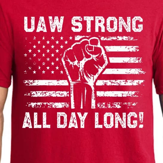 UAW Strike USA Flag Red United Auto Workers Picket Sign Pajama Set