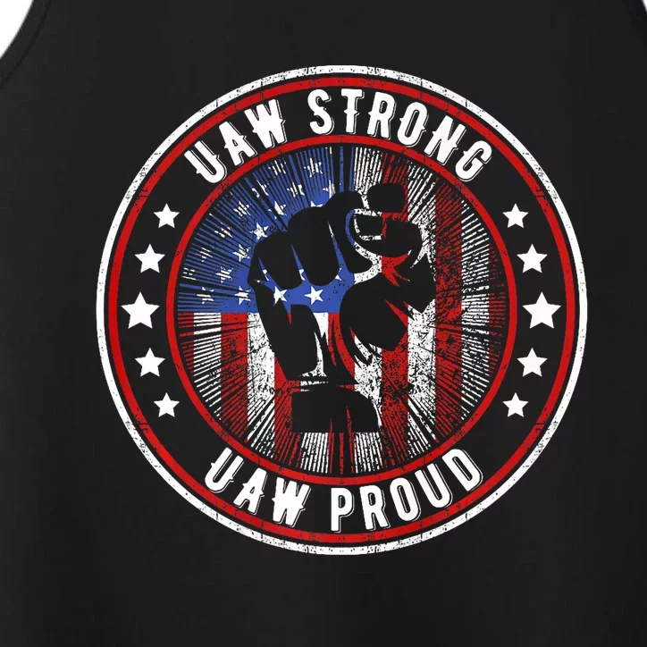 Uaw Strong Uaw Proud Union Pride Uaw Laborer Worker Performance Tank