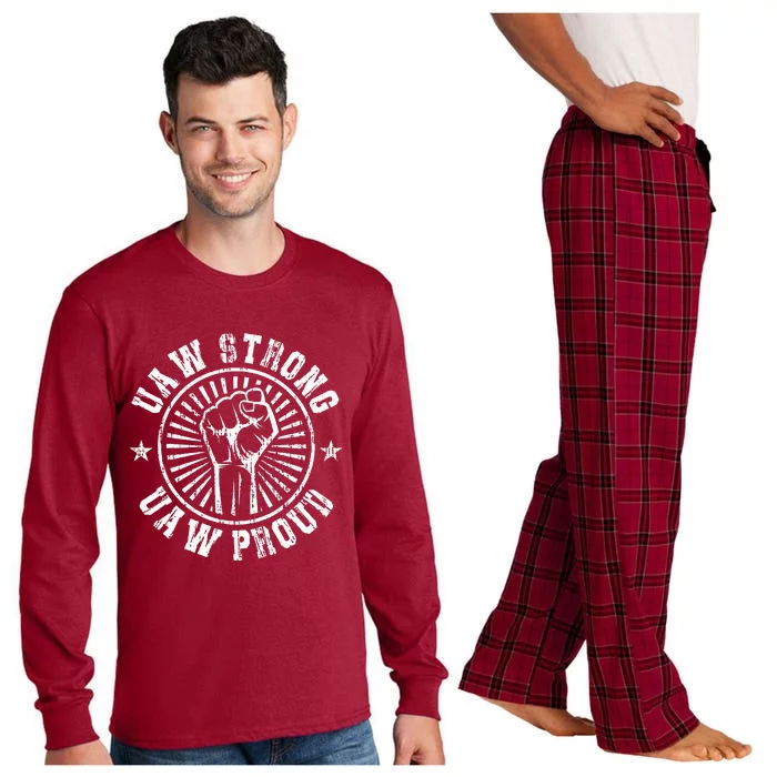 UAW Strong UAW Proud Union Pride UAW Laborer Worker Long Sleeve Pajama Set