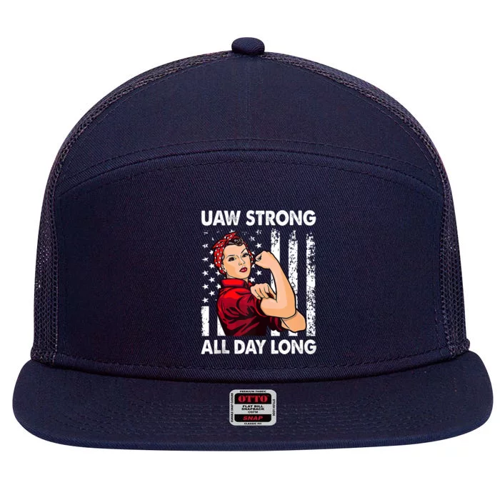 Uaw Strong Uaw Laborer Worker Uaw Proud Union Pride 7 Panel Mesh Trucker Snapback Hat