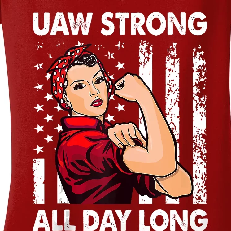 Uaw Strong Uaw Laborer Worker Uaw Proud Union Pride Women's V-Neck T-Shirt