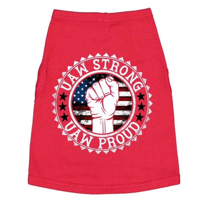 Uaw Strong Uaw Proud Union Pride Uaw Laborer Worker Design Doggie Tank