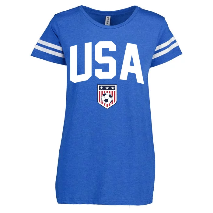 United States USA Soccer Flag American Flag Football Jersey Enza Ladies Jersey Football T-Shirt