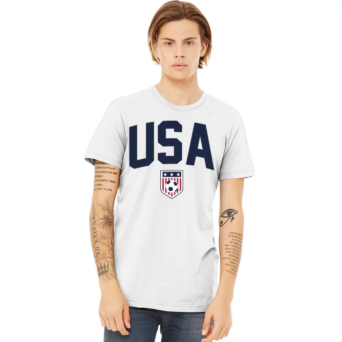 United States USA Soccer Flag American Flag Football Jersey Premium T-Shirt