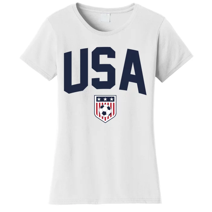 United States USA Soccer Flag American Flag Football Jersey Women's T-Shirt