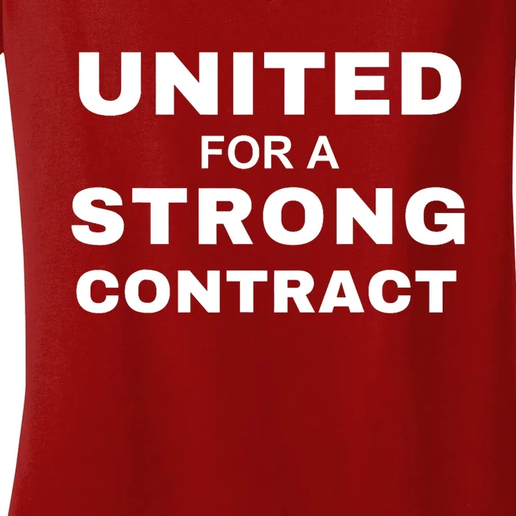 UAW Strike United For A Strong Contract Women's V-Neck T-Shirt