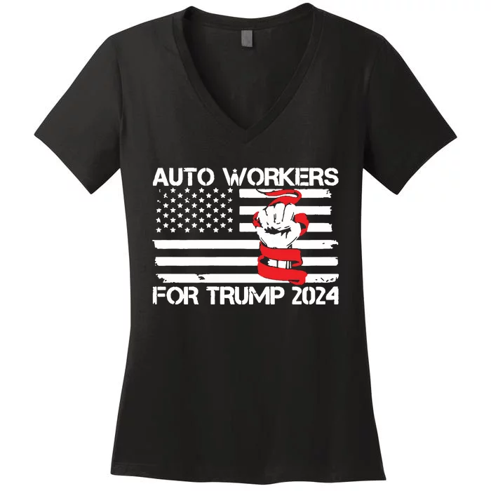 Uaw Strong Uaw Proud Union Pride Auto Workers For Trump Women's V-Neck T-Shirt