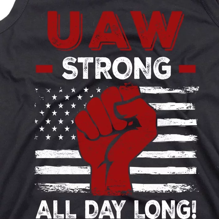 UAW Strike USA Flag Red United Auto Workers Picket Sign Tank Top