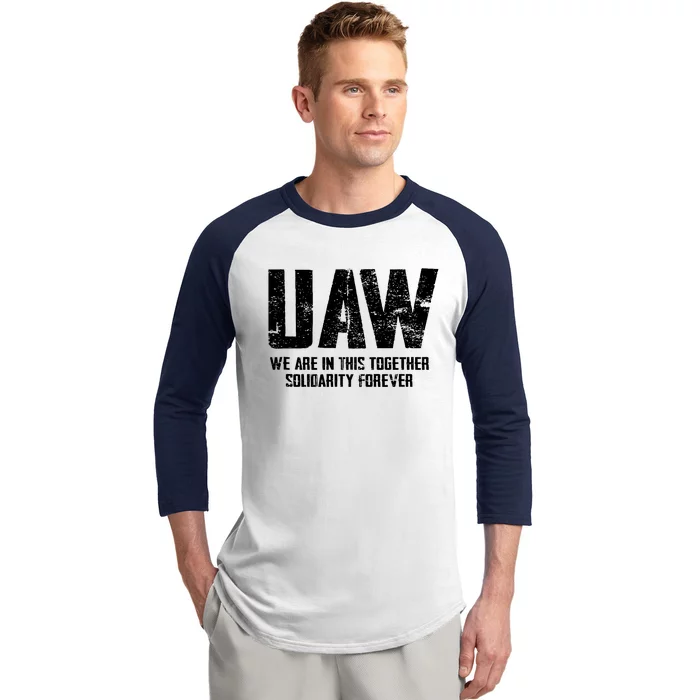 Uaw Strike United Auto Workers Union Uaw Strong Red Baseball Sleeve Shirt