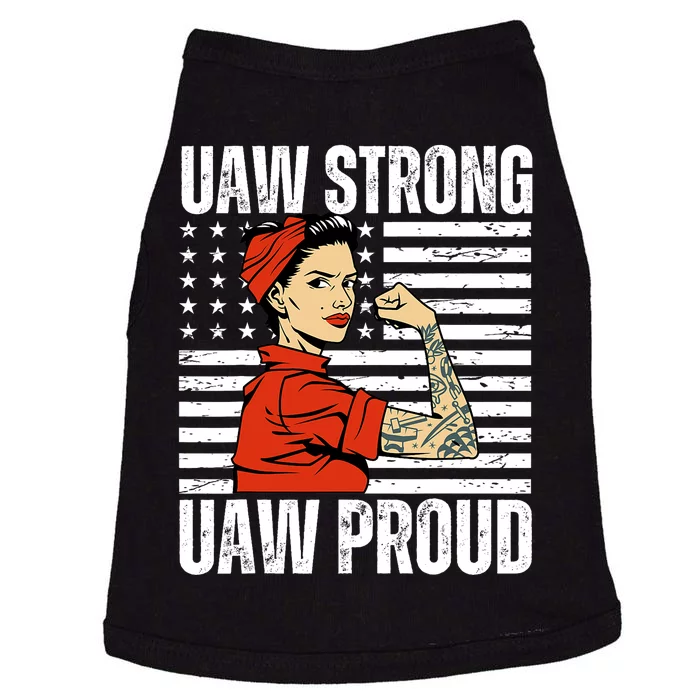 Uaw Strong Uaw Proud Union Pride Uaw Laborer Worker Doggie Tank