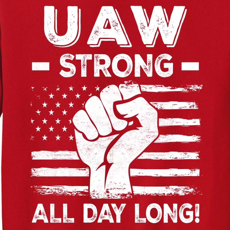 UAW Strike USA Flag Red United Auto Workers Picket Sign Sweatshirt