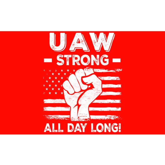 UAW Strike USA Flag Red United Auto Workers Picket Sign Bumper Sticker