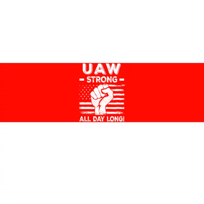 UAW Strike USA Flag Red United Auto Workers Picket Sign Bumper Sticker