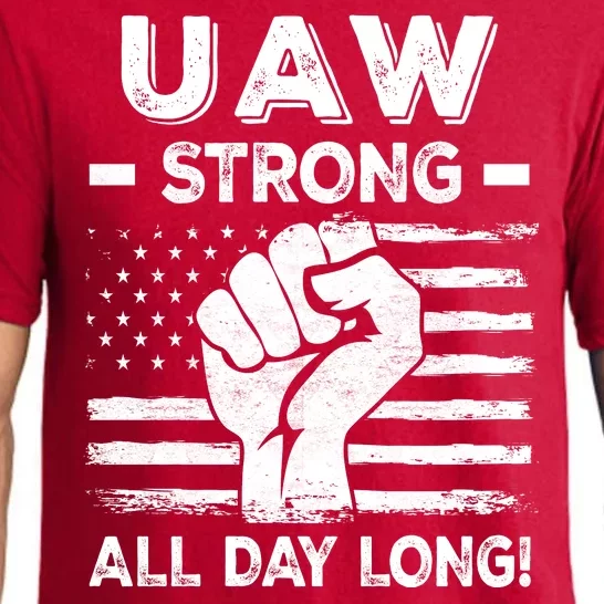 UAW Strike USA Flag Red United Auto Workers Picket Sign Pajama Set