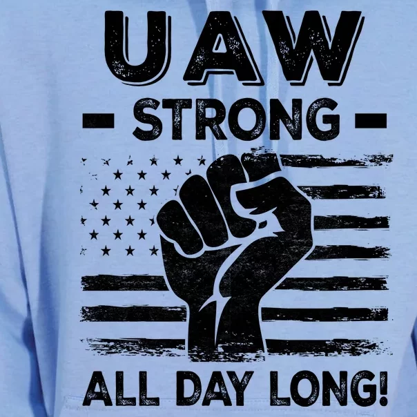 UAW Strike USA Flag Red United Auto Workers Picket Sign Unisex Surf Hoodie