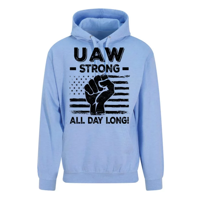 UAW Strike USA Flag Red United Auto Workers Picket Sign Unisex Surf Hoodie