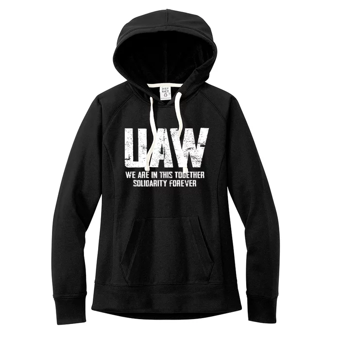 UAW Strike United Auto Workers Union UAW Strong Red T Women's Fleece Hoodie