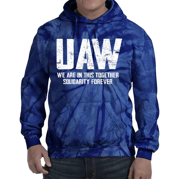 UAW Strike United Auto Workers Union UAW Strong Red T Tie Dye Hoodie