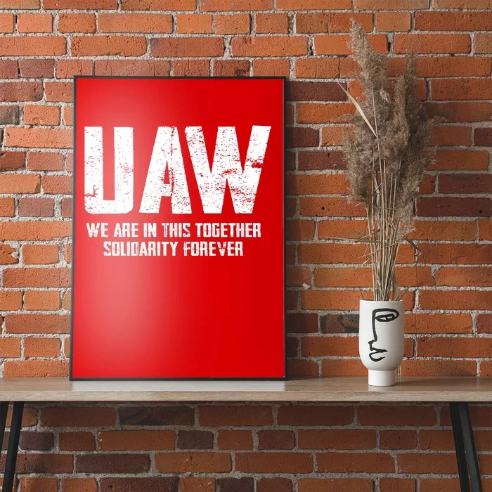 UAW Strike United Auto Workers Union UAW Strong Red T Poster