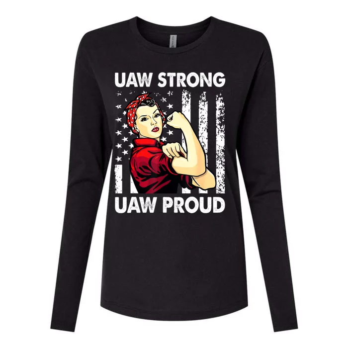 UAW Strong UAW Proud Union Pride UAW Laborer Worker Womens Cotton Relaxed Long Sleeve T-Shirt