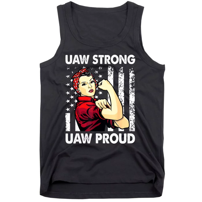 UAW Strong UAW Proud Union Pride UAW Laborer Worker Tank Top