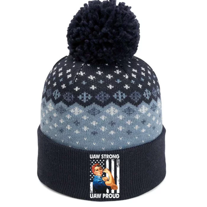 Uaw Strong Uaw Proud Union Member Strong The Baniff Cuffed Pom Beanie