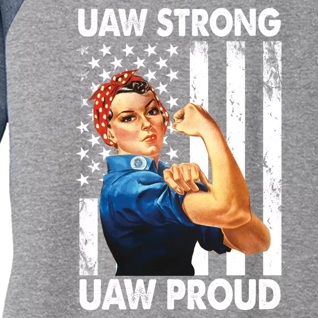 Uaw Strong Uaw Proud Union Member Strong Women's Tri-Blend 3/4-Sleeve Raglan Shirt